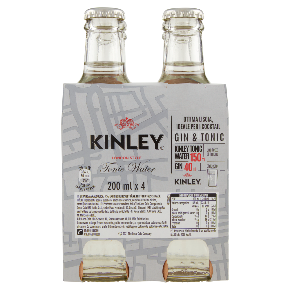 Kinley Acqua Tonica 0ml X 4 Vetro Carrefour