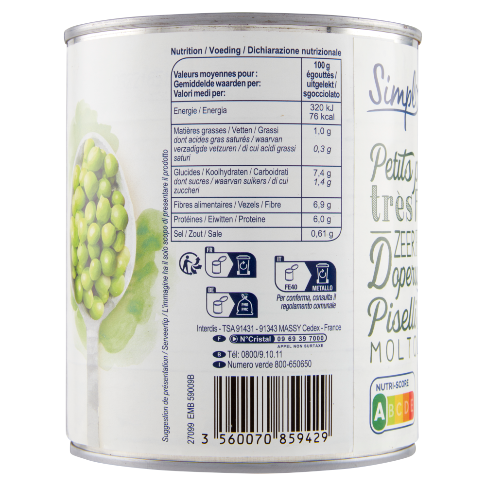 Carrefour Piselli Medi 410 g