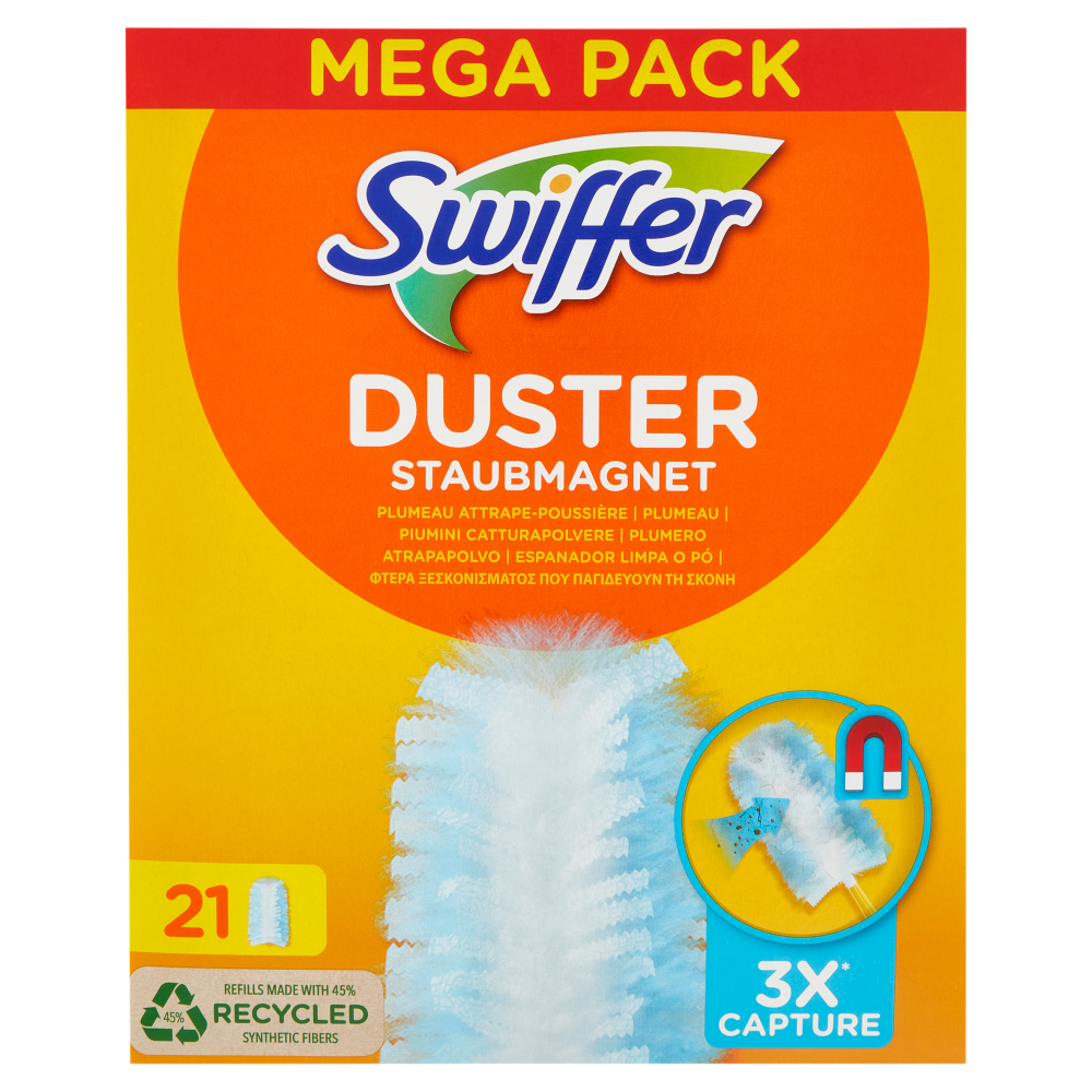Swiffer Duster Piumini Catturapolvere, 1 Manico Ergonomico e 7