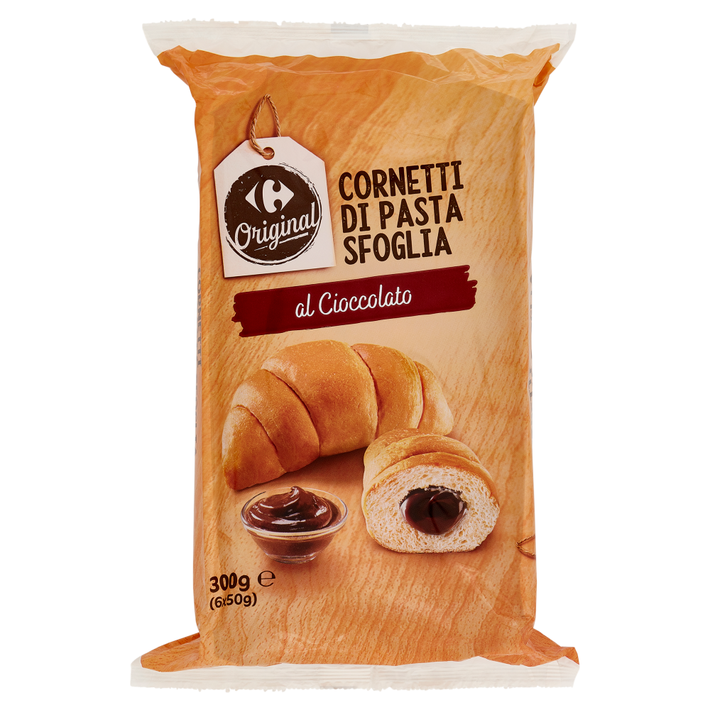 Carrefour Original Cornetti di Pasta Sfoglia al Cioccolato 6 x 50 g