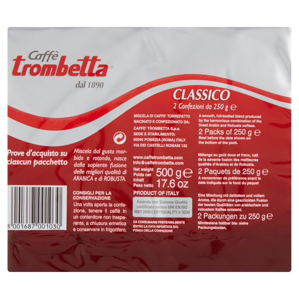 CLASSICO CAFFÈ TROMBETTA 4x250 g in dettaglio