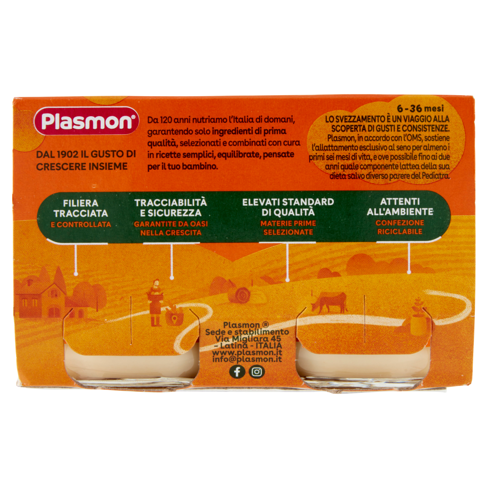 Plasmon Omogeneizzato con fermenti lattici pastorizzati Pera e Yogurt 2 x  120 g