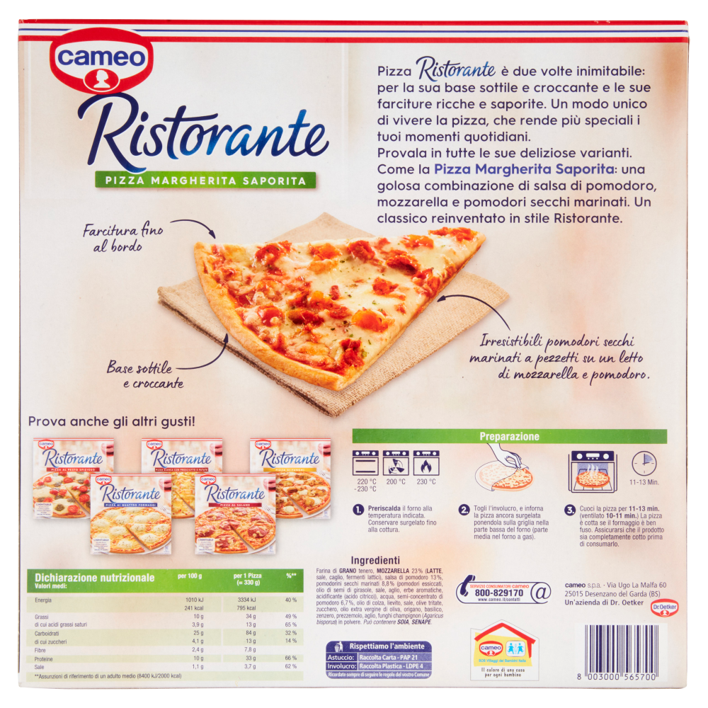 cameo Ristorante Pizza Margherita Saporita 330 g
