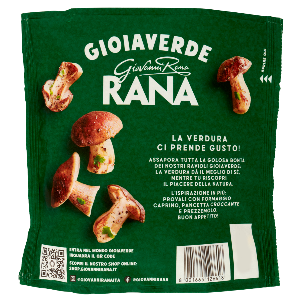 Ravioli freschi gioiaverde GIOVANNI RANA funghi porcini 250gr