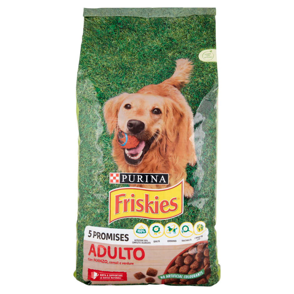 Purina Friskies Crocchette Cani Adulti con Manzo, Cereali e Verdure, 7 –  Raspada