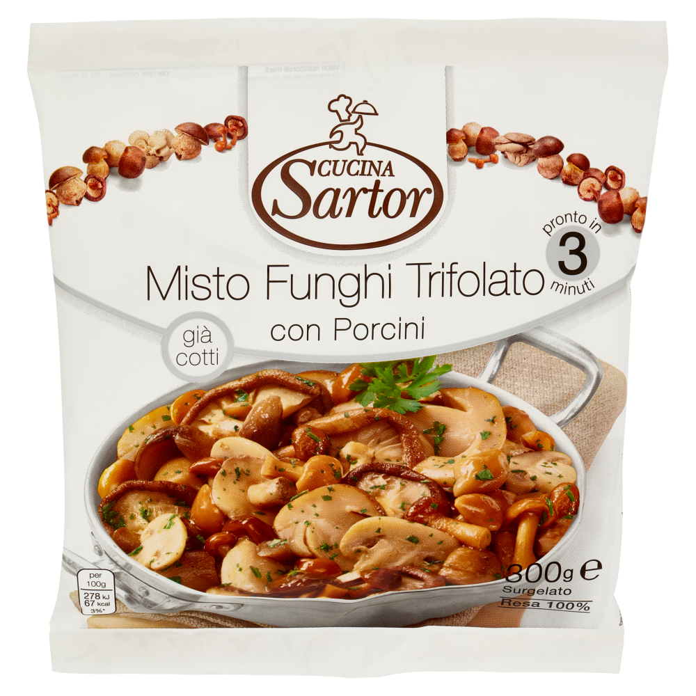 Cucina Sartor Misto Funghi Trifolato Con Porcini Surgelato 300 G