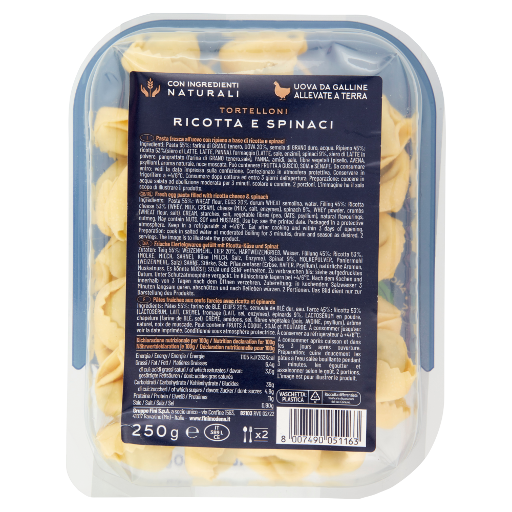 Fini Antica Bottega Tortelloni Ricotta E Spinaci 250 G Carrefour