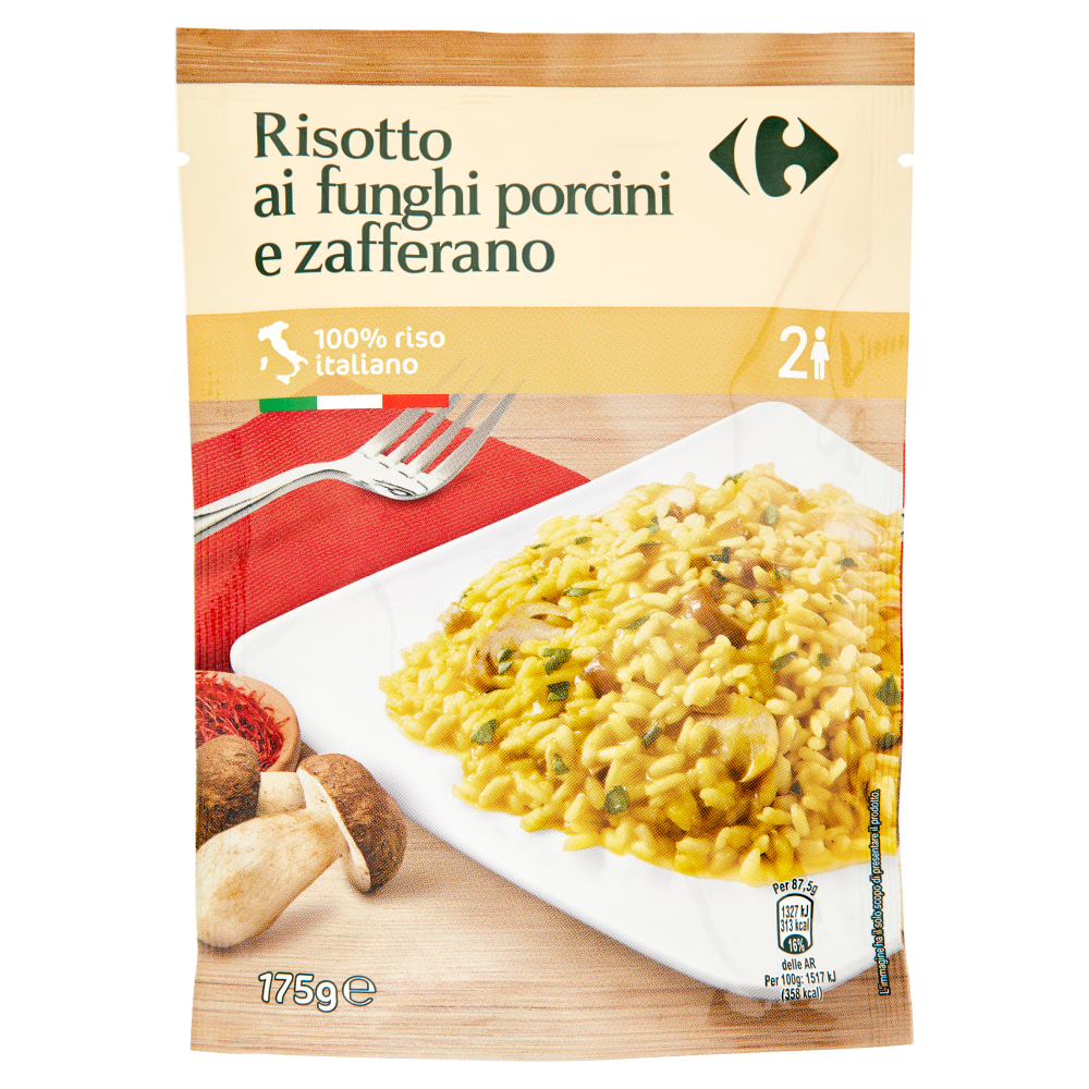 Carrefour Risotto con Funghi Porcini e Zafferano 175 g