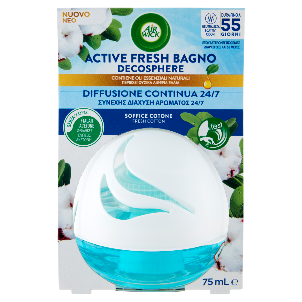 Air Wick Active Fresh Bagno Soffice Cotone 75 mL