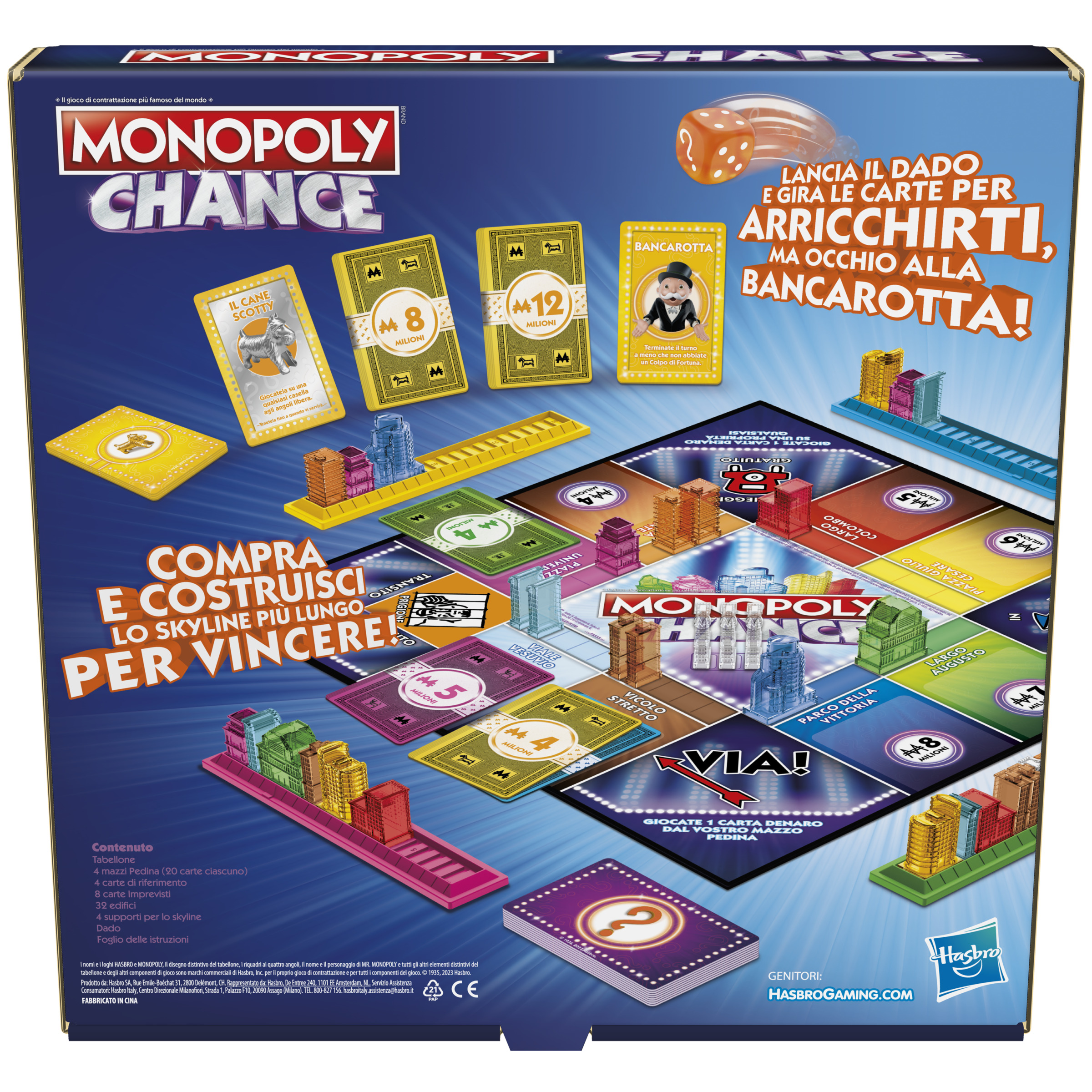 Monopoly Chance - gioco da tavolo, gioco per famiglie di veloce da 2 a 4  giocatori, 20 min. circa