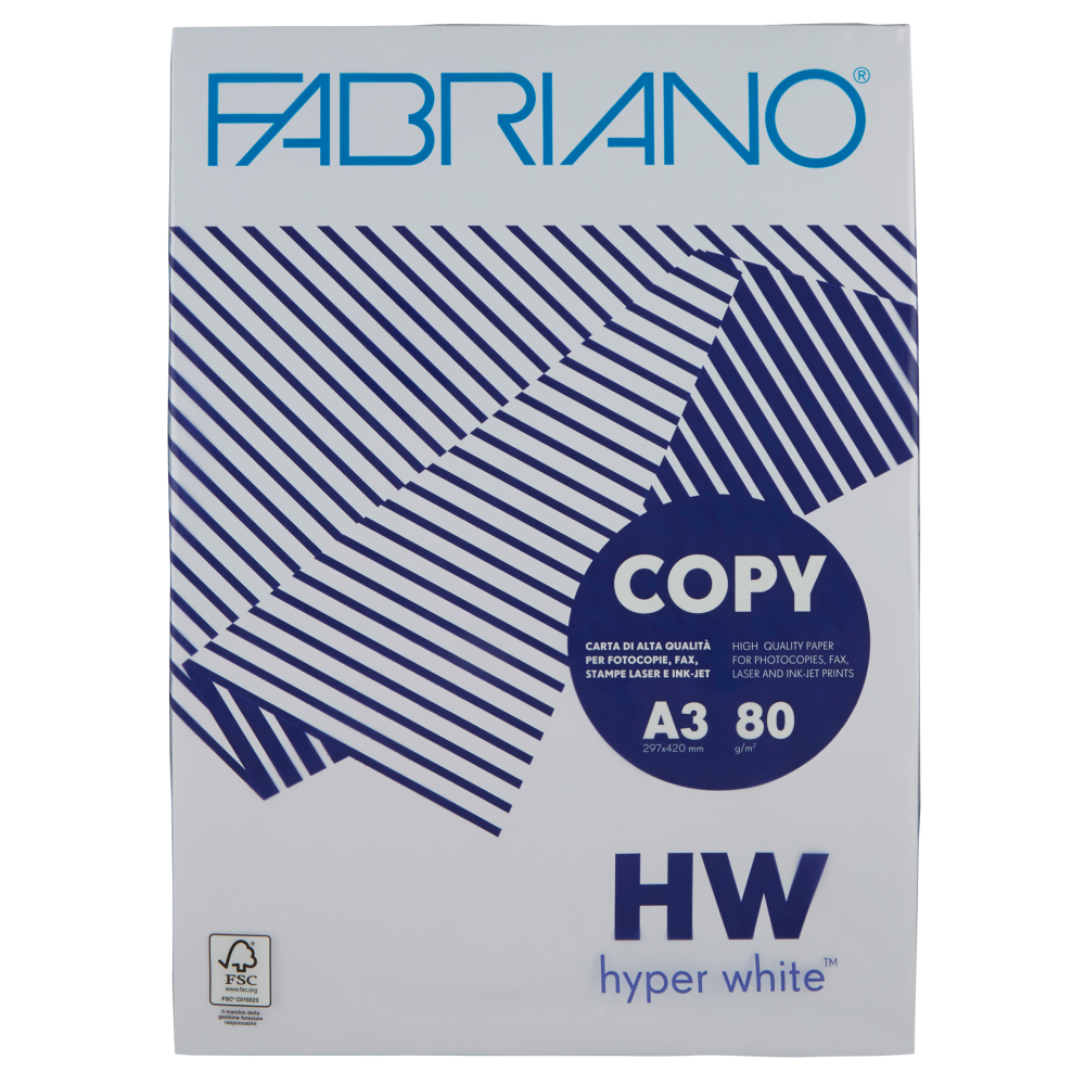 Carta Per Fotocopie Copy Tinta 80gr/mq Fabriano A3 Azzurro Risma 250 Fogli  FABRIANO - 60329742