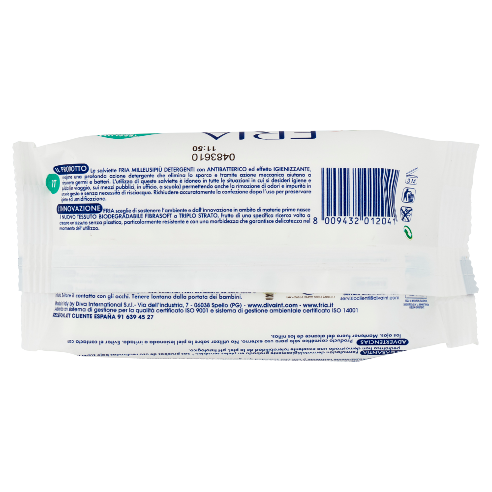 Fria - Salviette Rigeneranti Milleusi Igienizzanti Con Antibatterico  Confezione Da 20 Salviettine
