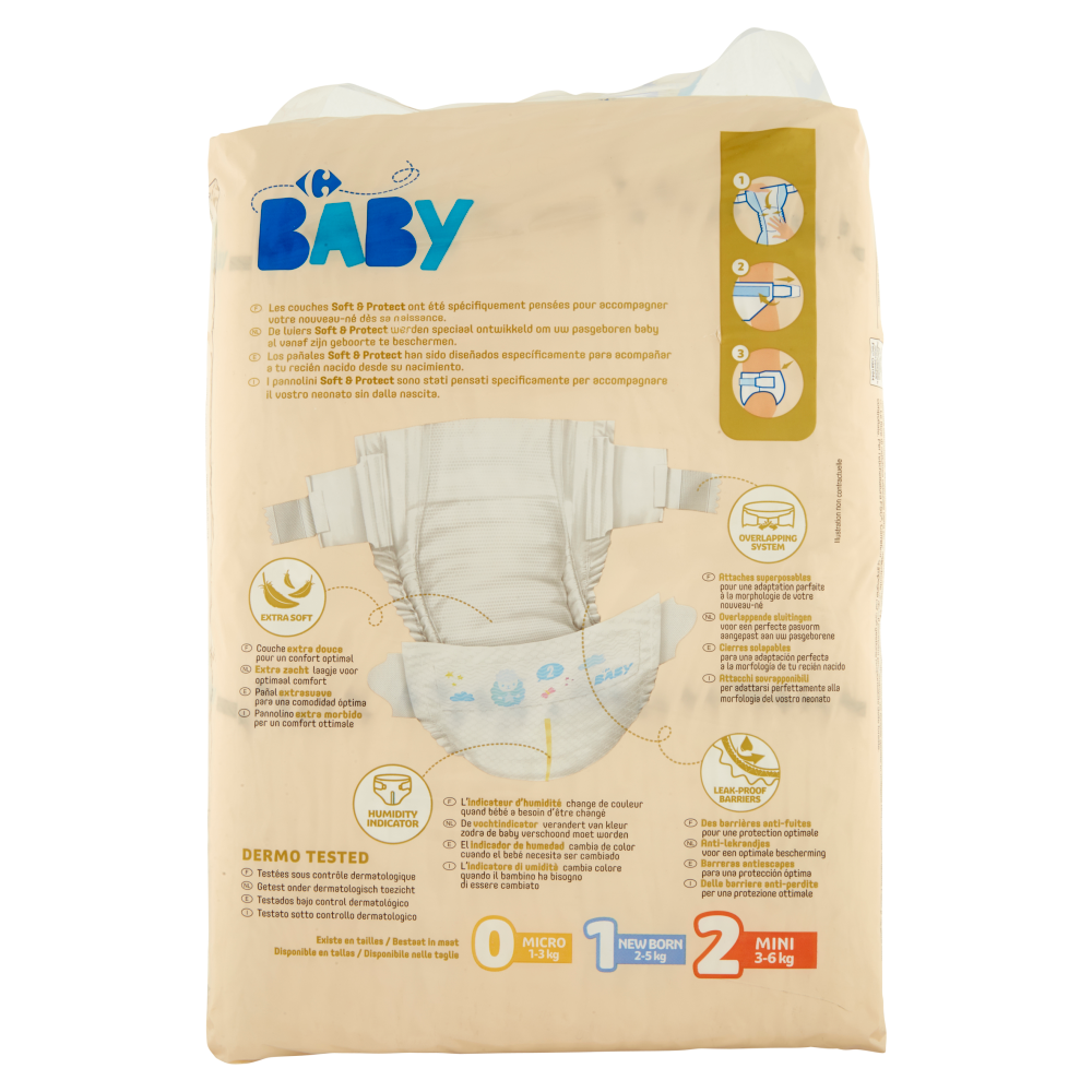 Carrefour Baby Soft Protect 2 Mini 3 6 Kg 60 Pz Carrefour