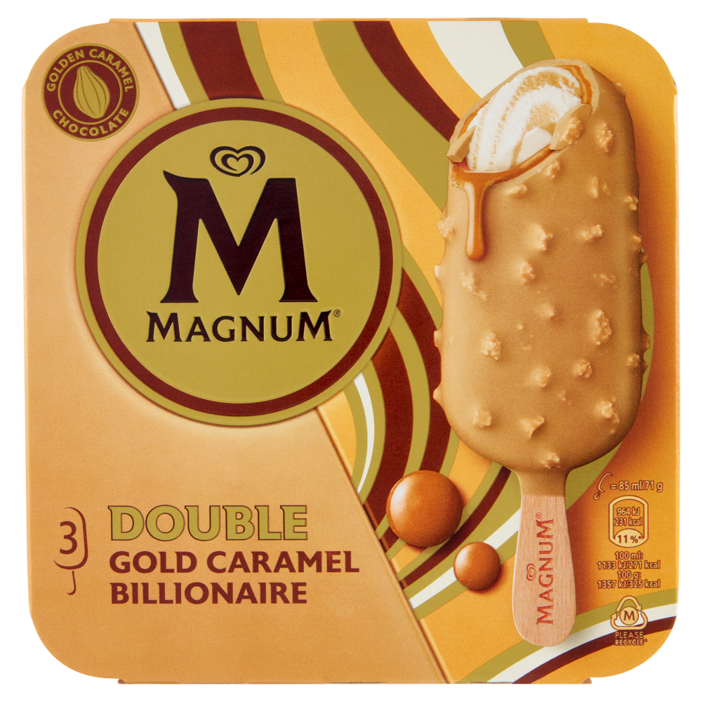 Magnum Double Gold Caramel Billionaire 3 X 71 G | Carrefour