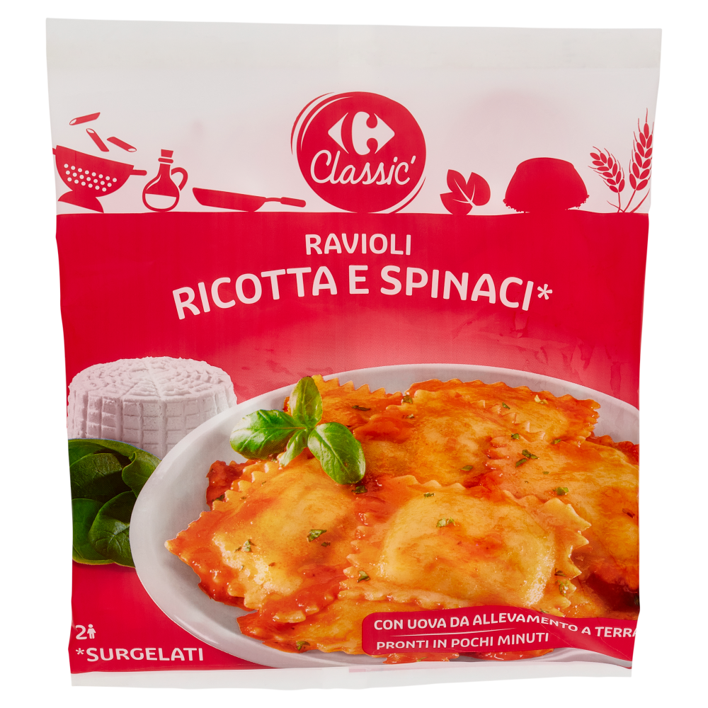 Carrefour Ravioli di Ricotta e Spinaci Surgelati 550 g