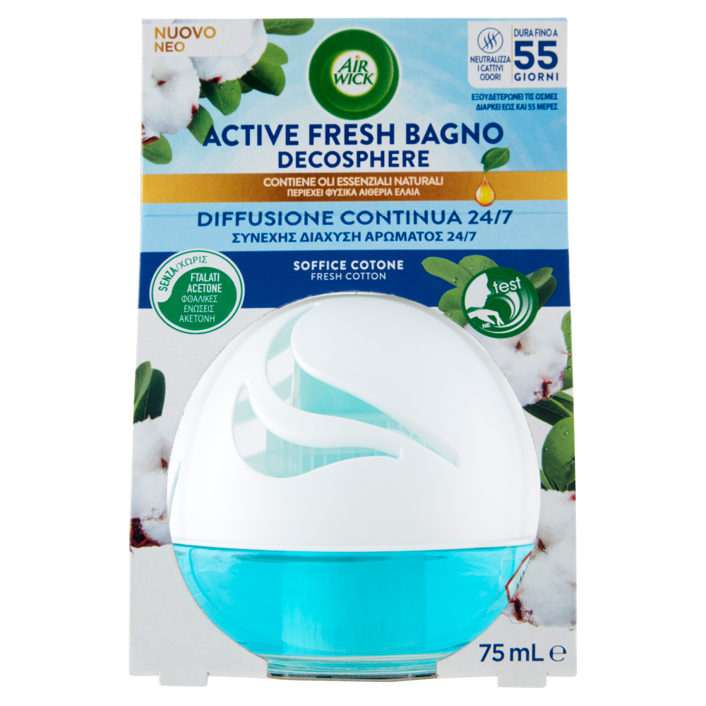 Air Wick Active Fresh Bagno Soffice Cotone 75 mL