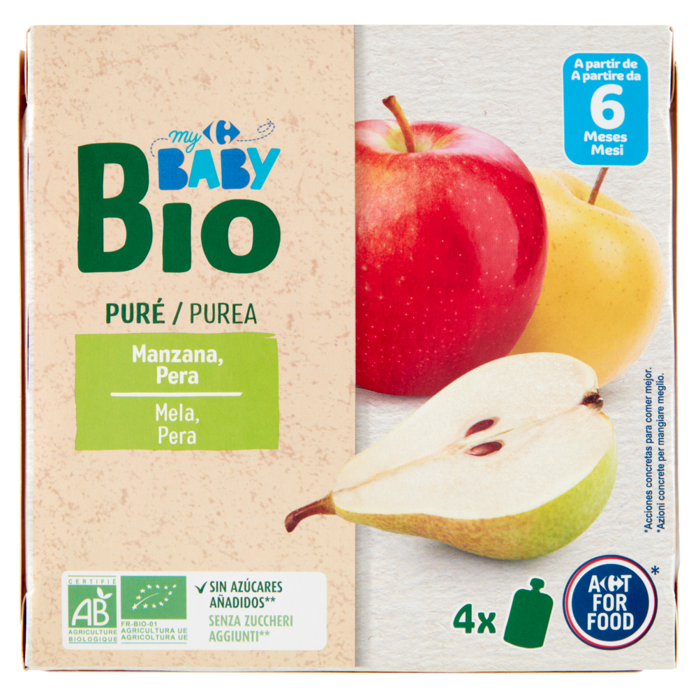 Purea di frutta mela, banana e albicocca Bio PRIME PAPPE 100g in dettaglio