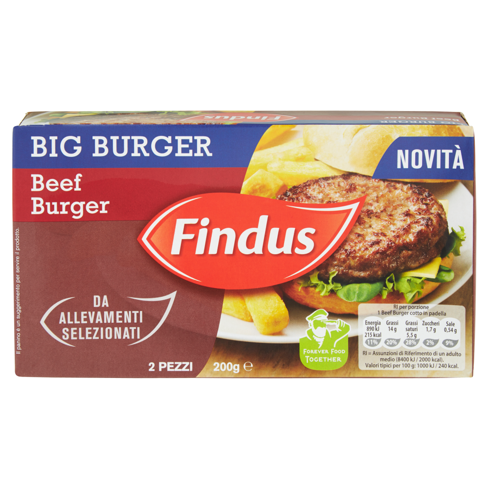 Findus Big Burger Beef Burger 0 G Carrefour