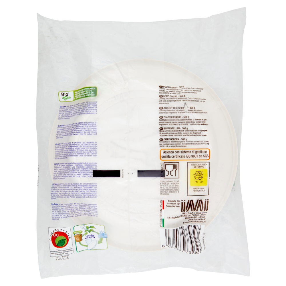 Bio Table Piatti Fondi Compostabili 500 g