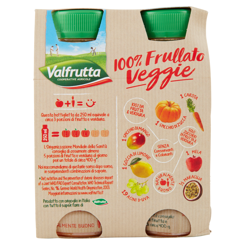 Valfrutta 100% Frullato Veggie Mango Mela Zucca Carota 2 x ...