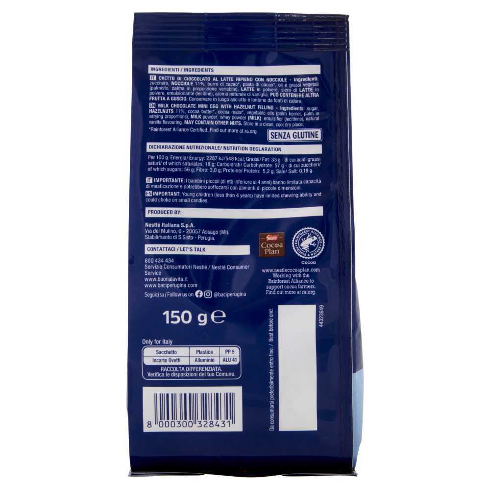 BACI PERUGINA Ovetti Cioccolato al Latte Sacchetto 150 g