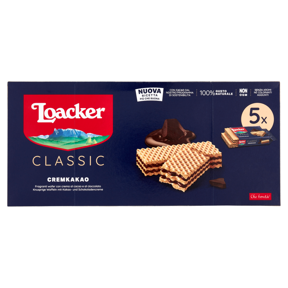 Loacker Wafer Classic Cremkakao wafers con crema di cioccolato e