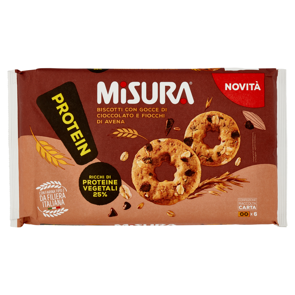 Misura Protein Biscotti Con Gocce Di Cioccolato E Fiocchi Di Avena 260