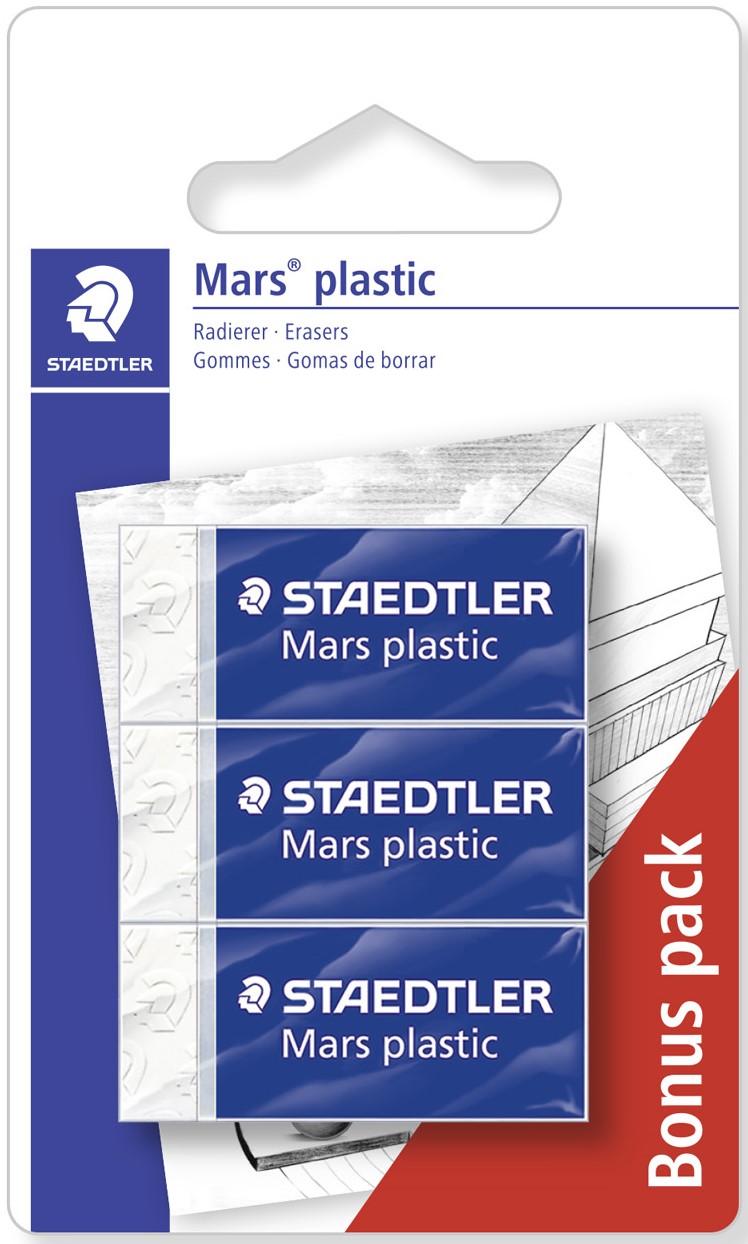 Pack de 2 + 1 mini gommes Mars plastic Staedtler