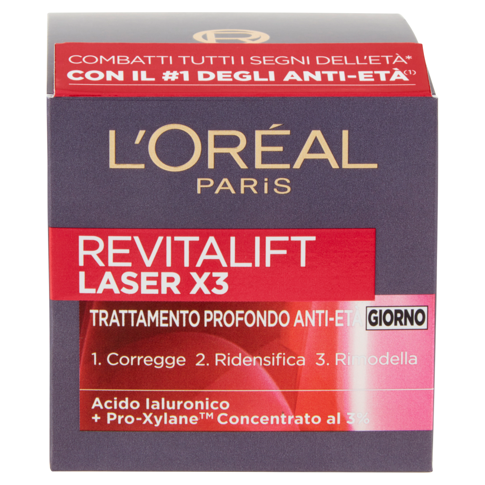 Loréal Paris Revitalift Laser X3 Crema Viso Antirughe Giorno Con Acido Ialuronico E Pro Xylane 9968