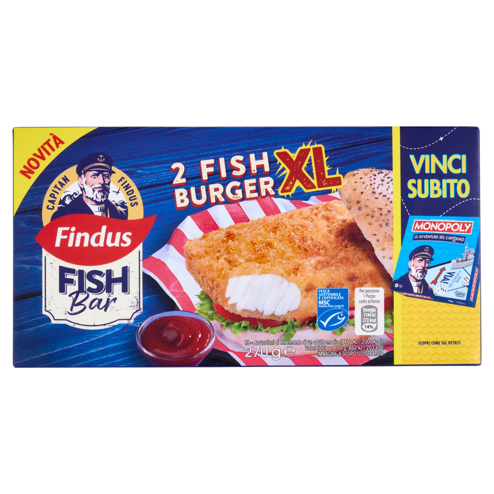 Capitan Findus Fish Bar 2 Fish Burger XL 270 g | Carrefour