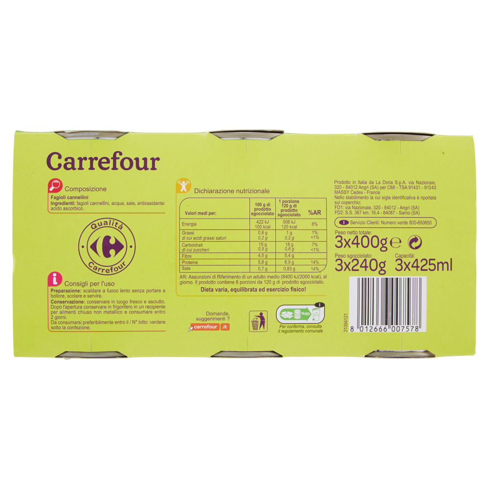 Carrefour Fagioli Cannellini 400 g