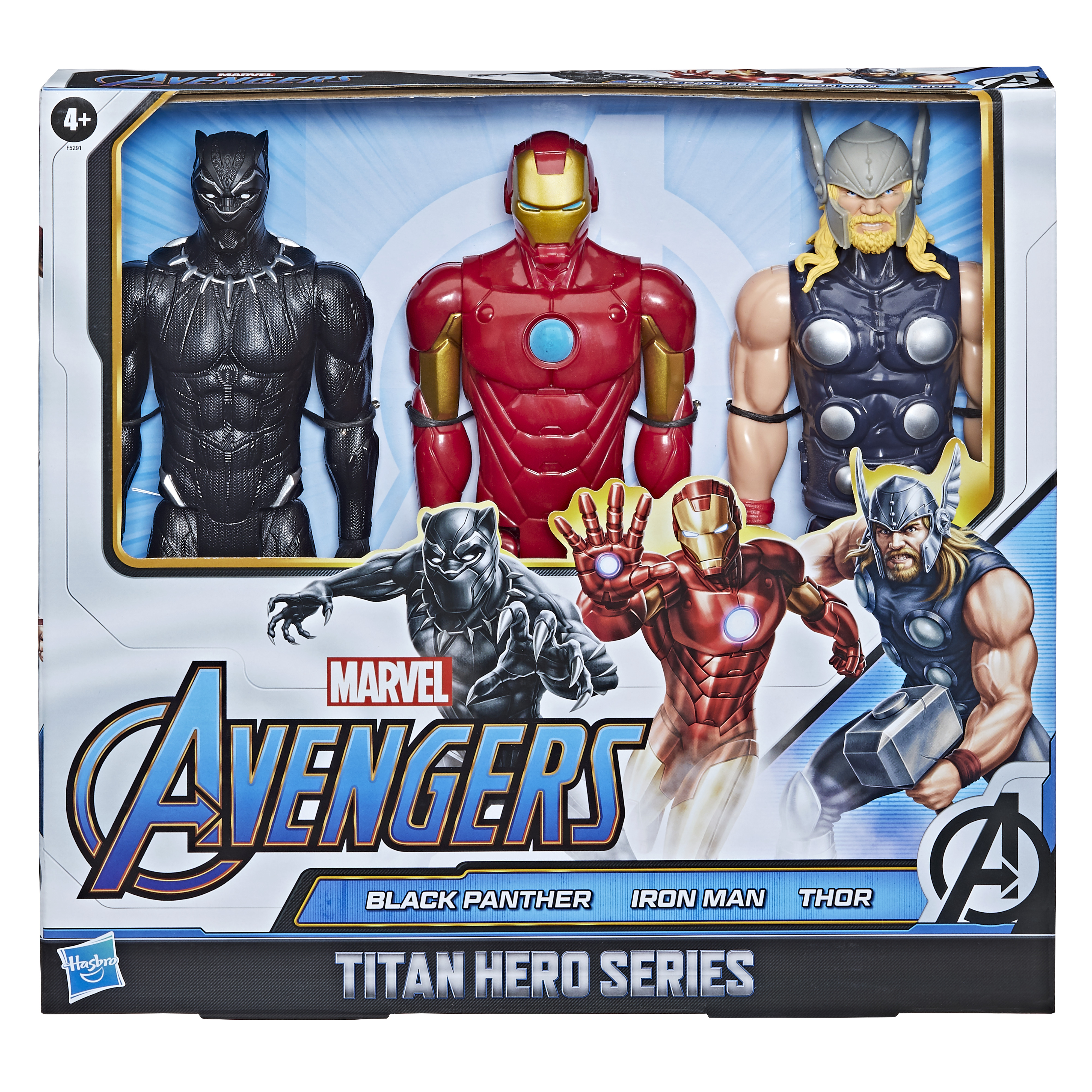 Marvel Avengers Pack 3 Action Figures Titan Hero 30cm. Personaggi assortiti